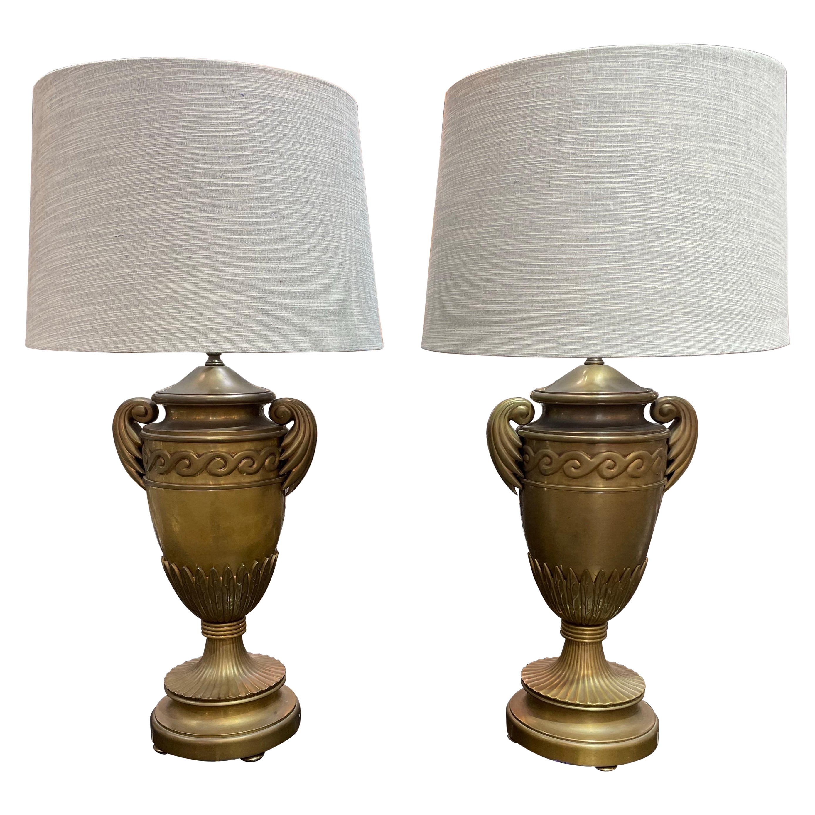 Lampade neoclassiche Chapman in ottone