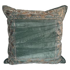 Stenciled Nomi Blue Velvet Pillow