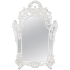 Spanish Rococo Style Wall Mirror in White