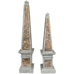 Pair of Maitland-Smith Obelisks in Tessellated Marble 2