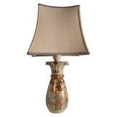 Antique Meiji Period Kyoto Satsuma Vase Table Lamp, Japan, circa 1880