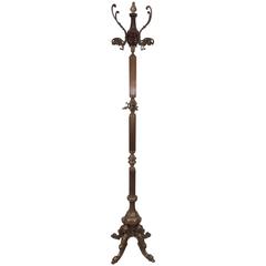 Mid-Century Italian Coat Rack in Wood and Brass