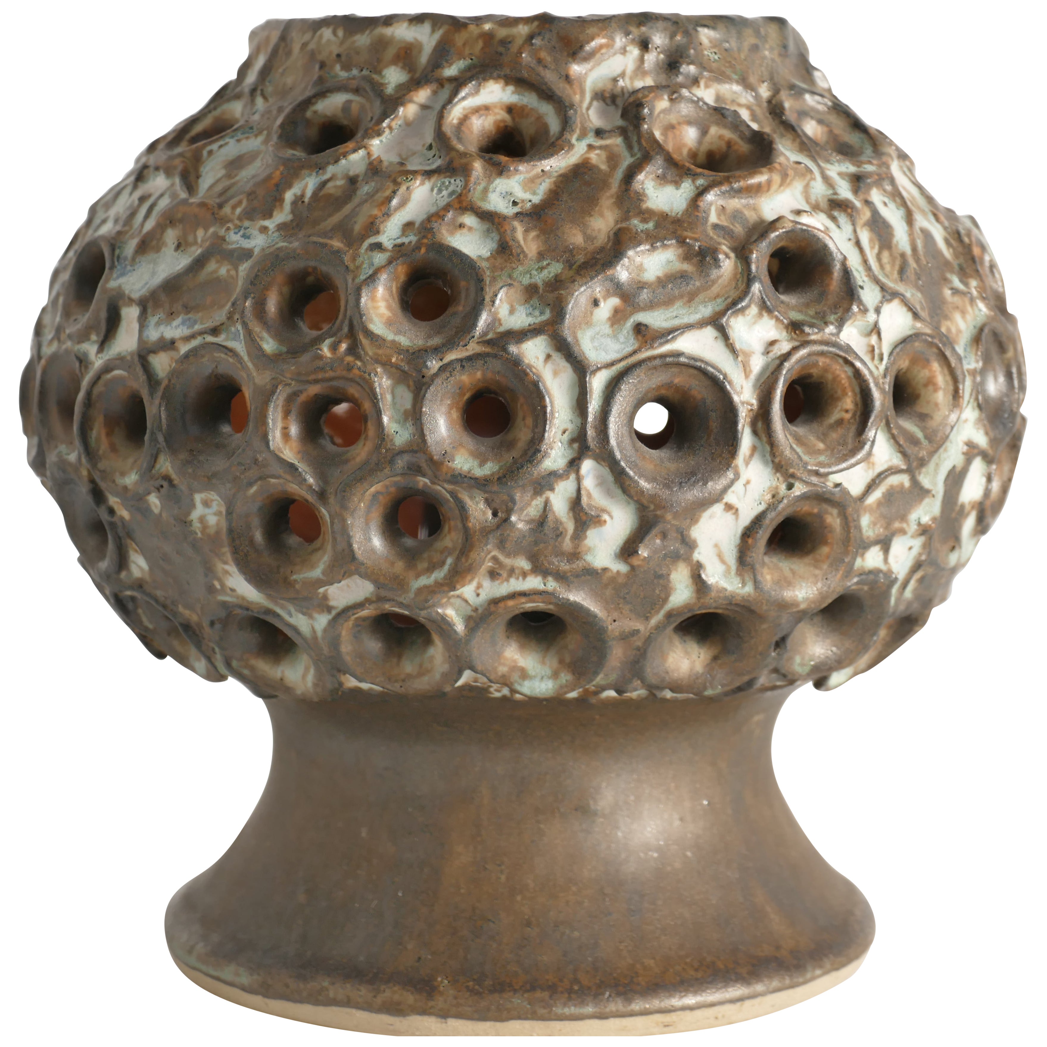 Lampe de table brutaliste en grès Brown par EGO, Suède, années 1960 en vente