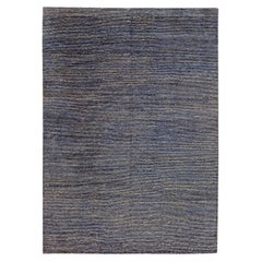 Alfombra moderna de rayas de cáñamo y seda hecha a mano por Doris Leslie Blau