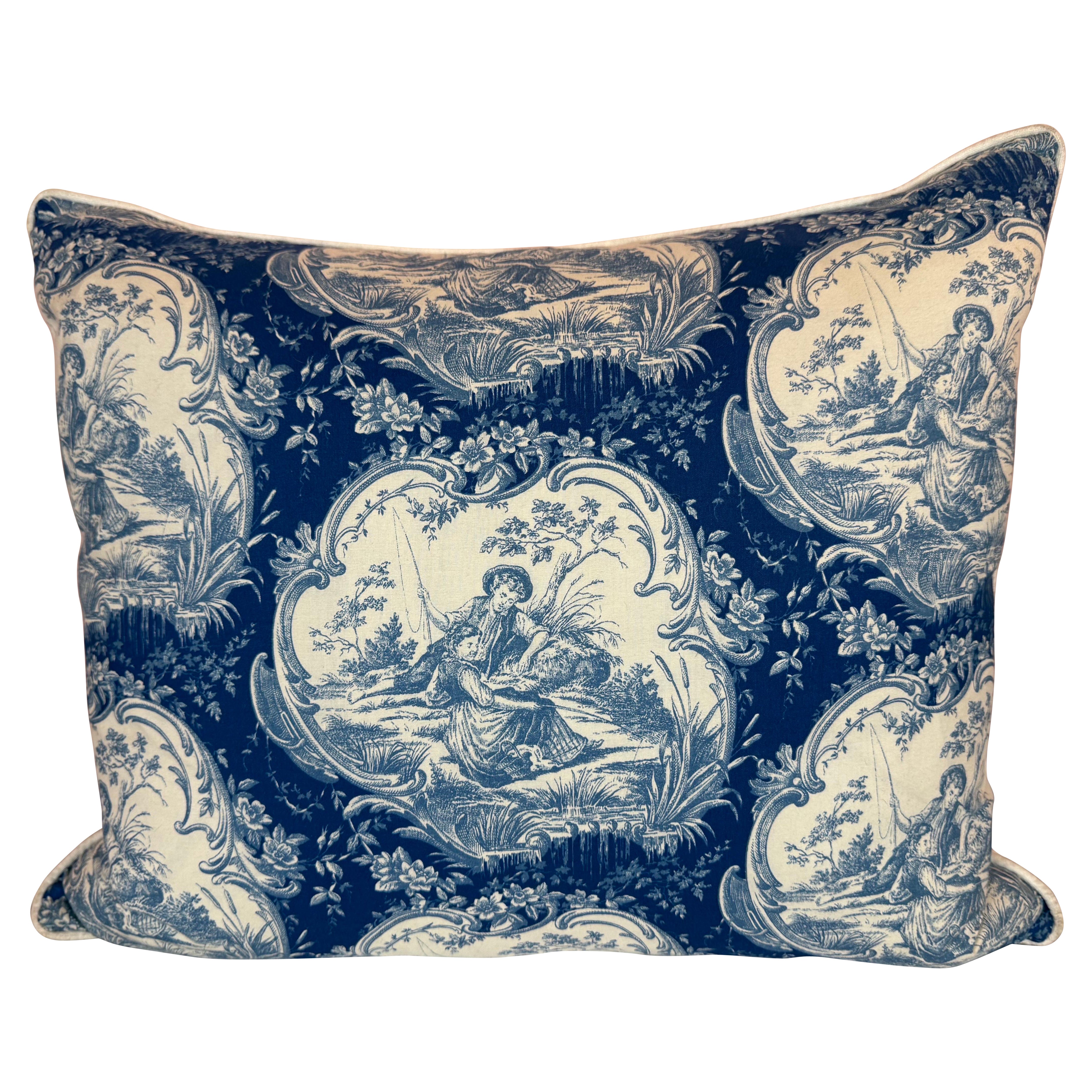 Blue & White French Toile Pillow