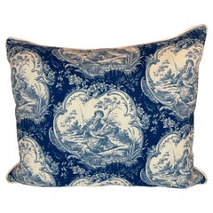 Cuscino francese Toile blu e bianco