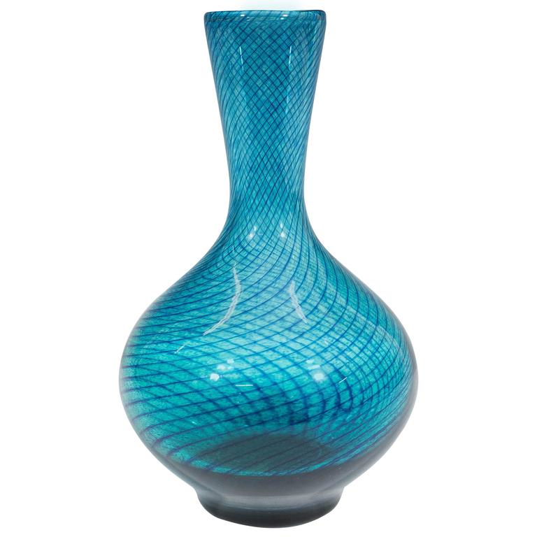 Willy Johansson Blue Baluster Vase for Hadeland at 1stDibs