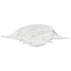 Zauetts Clear Murano Glass Conch Shell