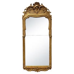 18th - 19th Century Swedish Gustavian Gilded Pinewood Wall Glass Mirror