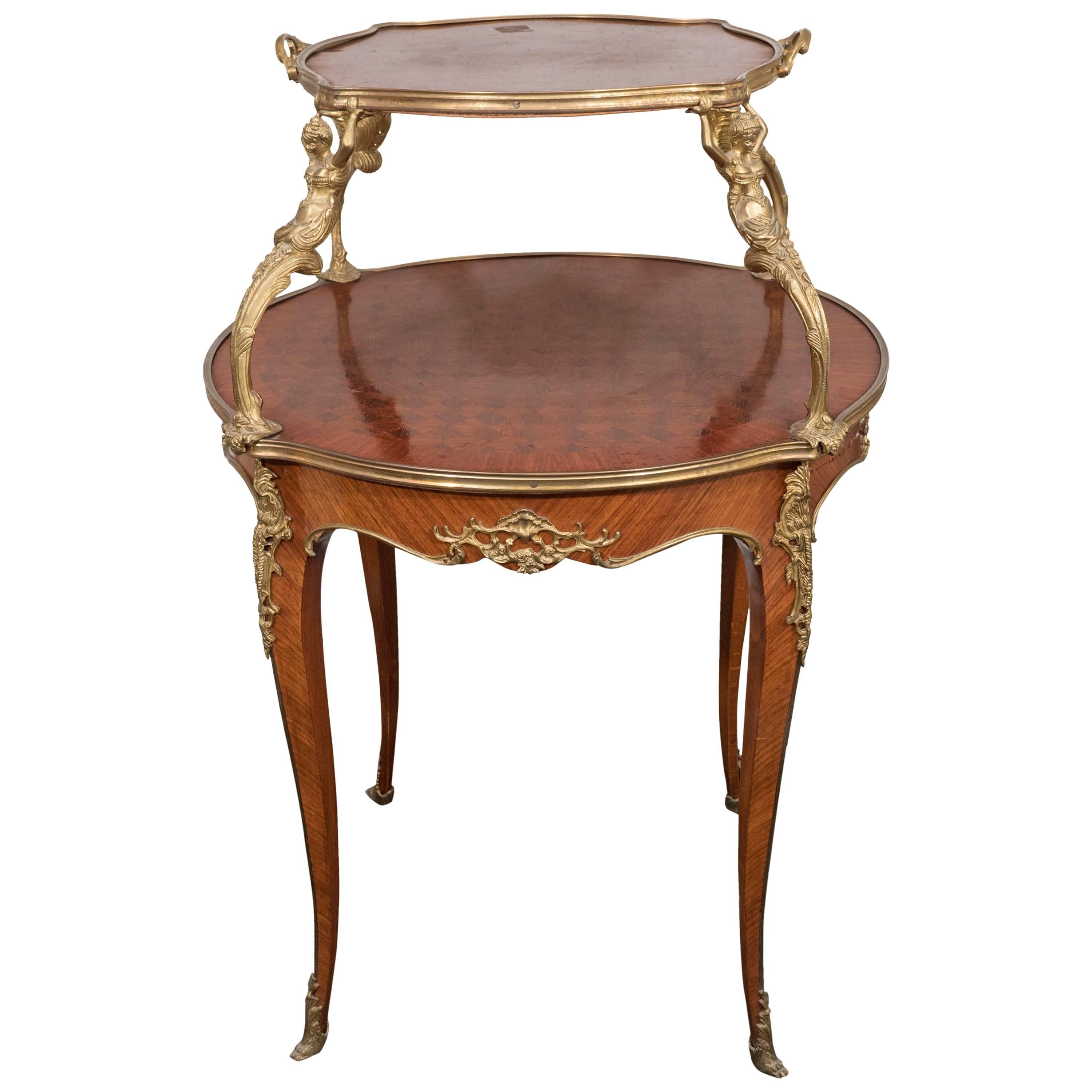 French Louis XV Style Two-Tier Etagere Table