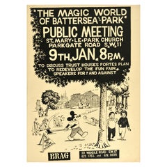 Original Vintage Propaganda Poster Battersea Power Station Magic World BRAG