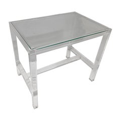 Moderner Cocktailtisch aus Lucite mit Glaseinlageplatte