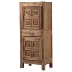 Tall Cabinet in Carved Oak, France, 20th Century