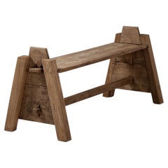 Primitive Carpenter’s Bench in Oak, France, Early 20th Century
