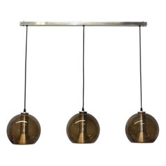 Frank Ligtelijn for Raak Amsterdam Bar Light Fixture with Smoke Globe Pendants