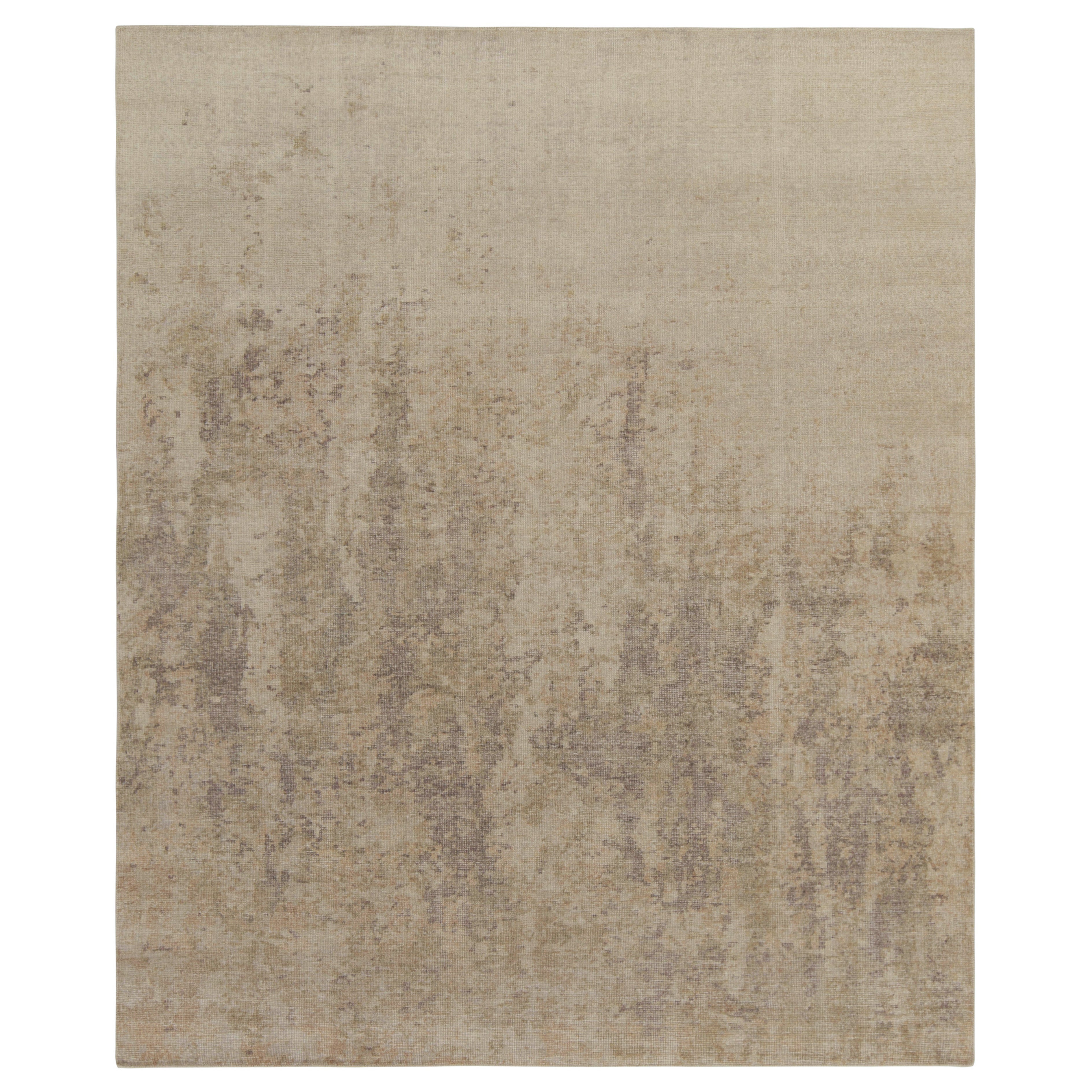 Rug & Kilim’s Abstract Rug in Beige-Brown Distressed Style