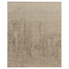 Rug & Kilim's Abstract Rug in Beige-Brown Distressed Style (Tapis abstrait en beige et brun)