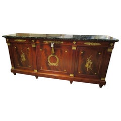 A fine 19th c French mahogany and gilt bronze marble top sideboard by Krieger