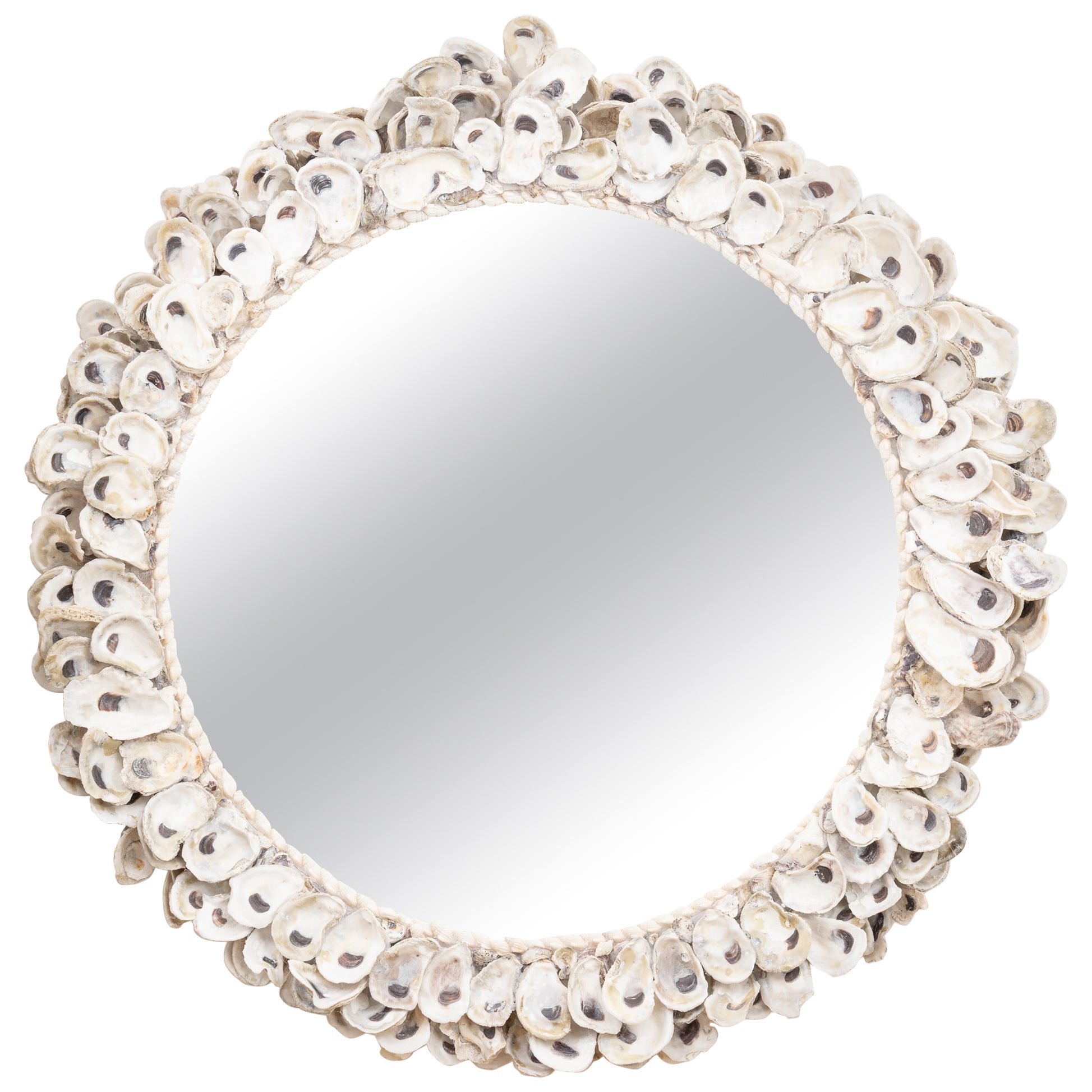 Custom Oyster Shell Circular Mirror