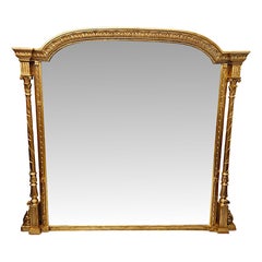 19th Century Massive  Giltwood Overmantel Mirror