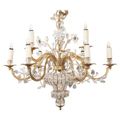 Early 20th Century French Bagues 9 light Chandelier