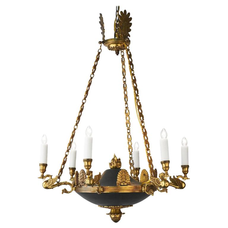 French Empire Style Bronze Chandelier at 1stDibs
