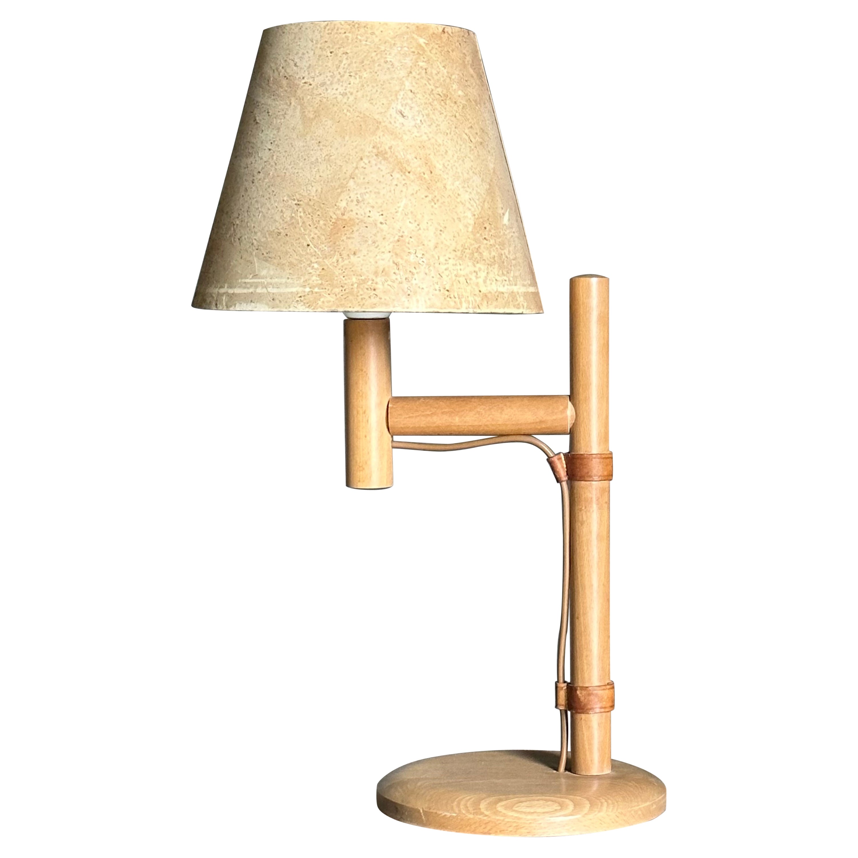 Lampe de bureau organique Bergboms avec abat-jour en liège, Suède