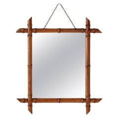 Vintage French Faux Bamboo Mirror
