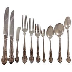 Vintage English Gadroon by Gorham Sterling Silver Flatware Set for Eight Service