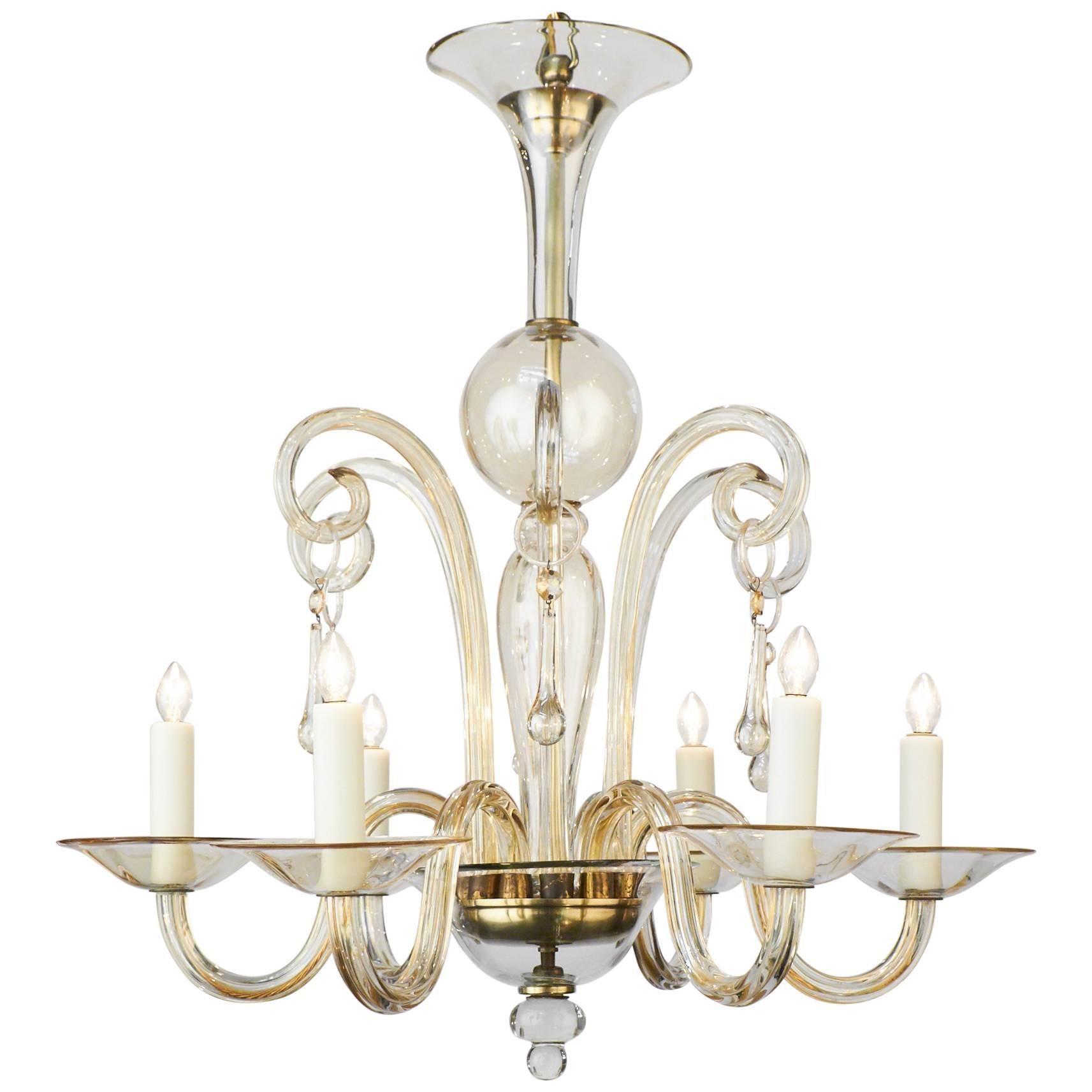 Vintage Murano Handblown Glass Chandelier