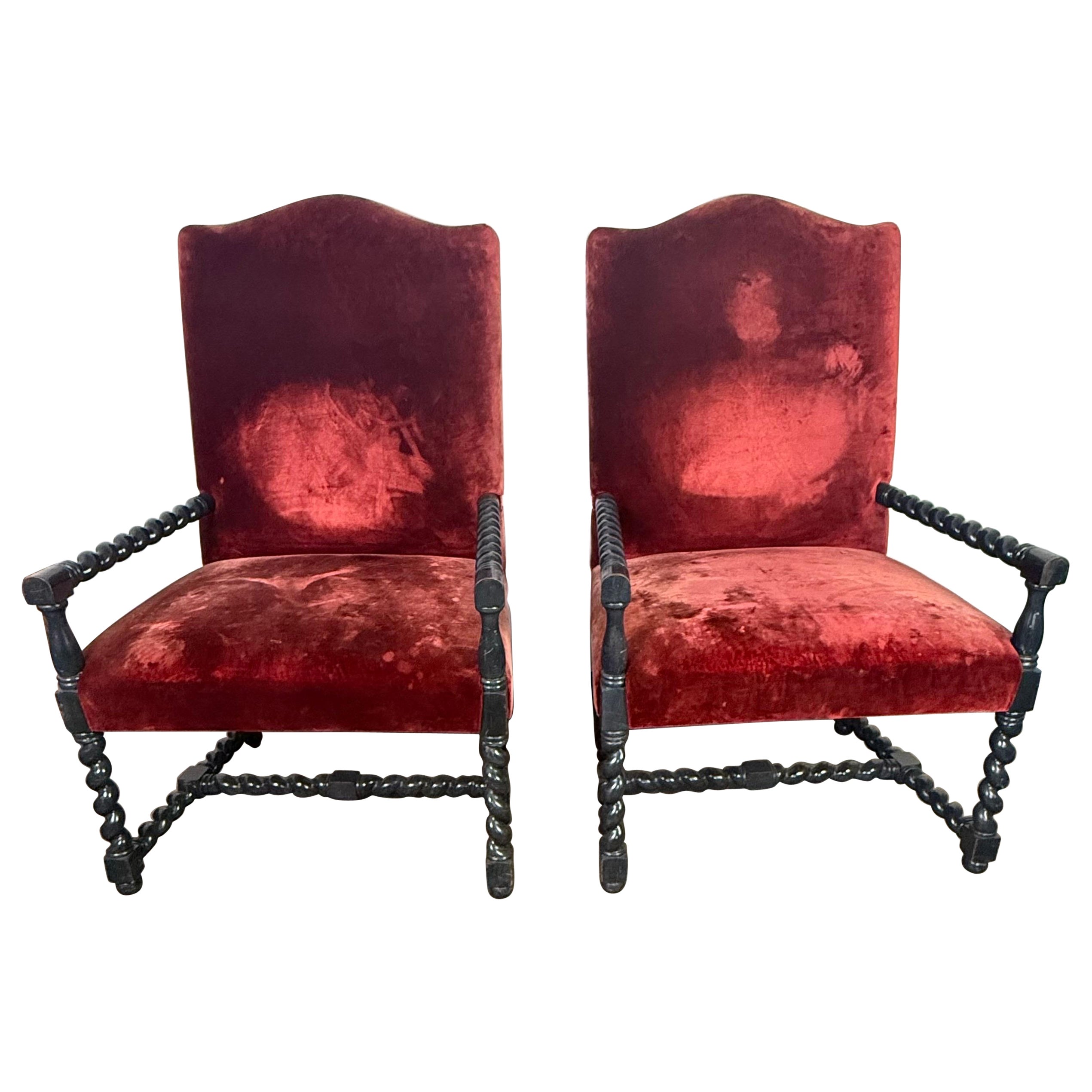 Pair of 19th C. Spanish Armchairs