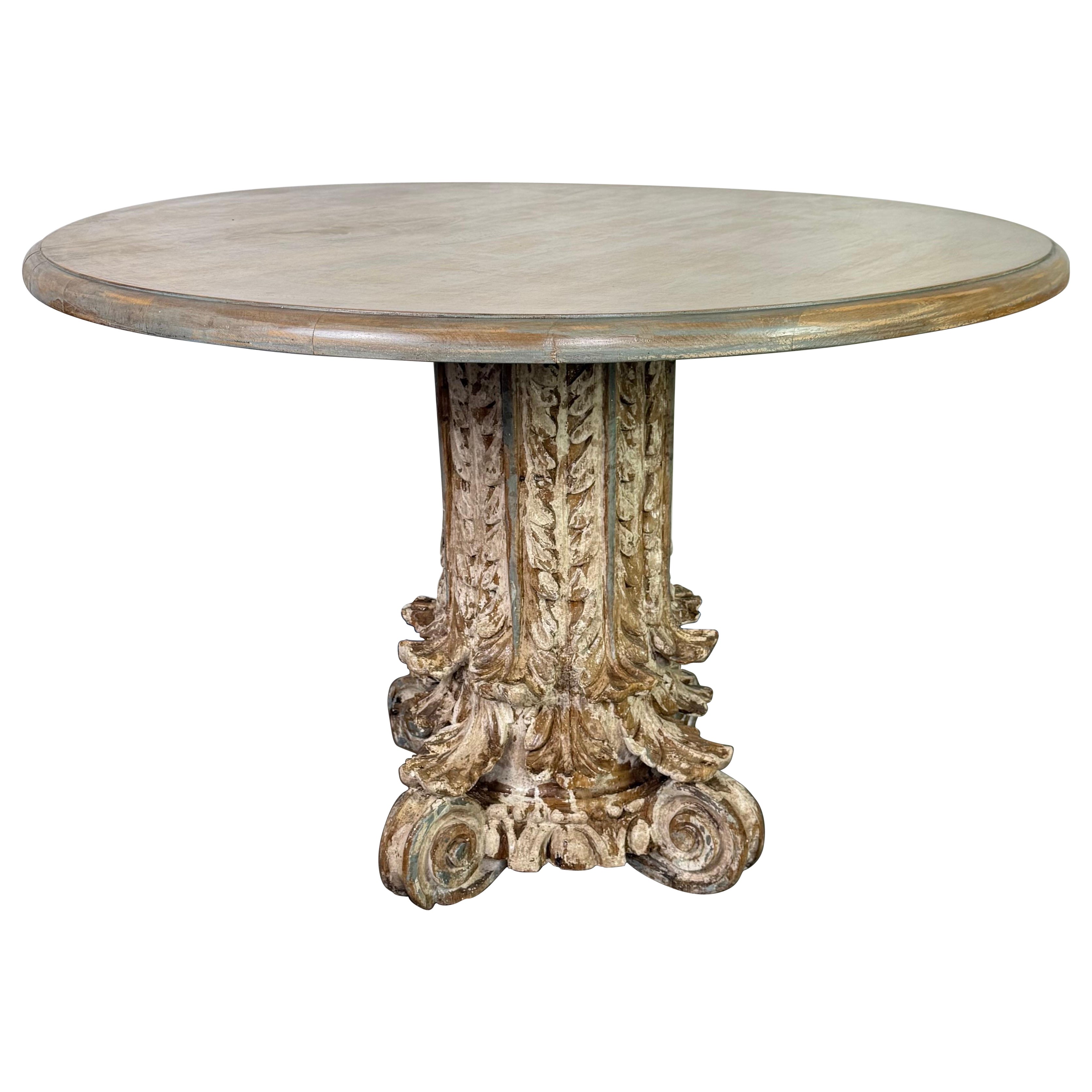 Mesa con columna corintia del siglo XIX