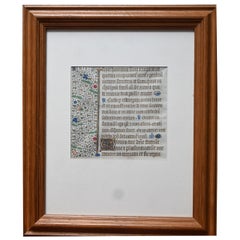 Parchemin de manuscrit enluminé, période gothique, 15e siècle