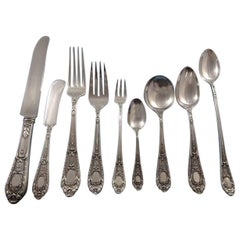 Antique Fontaine by International Sterling Silver Flatware Set for Eight Service 82 Pcs