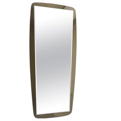 Cristal Arte Large Grey Mid-Century Wall Mirror, Italy, 1970s