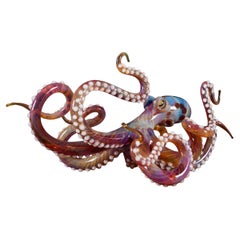 A Contemporary Art Glass Octopus Sculpture