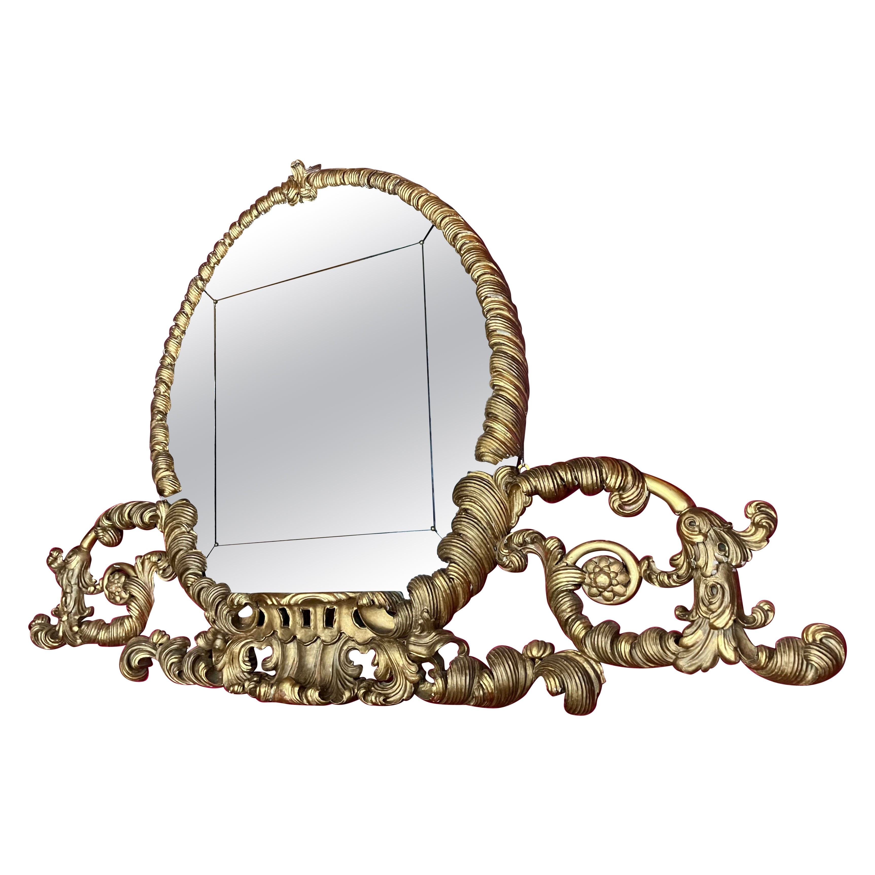 Miroir éclectique en bois doré de Florentine du 19e siècle, avec provenance cinématographique en vente