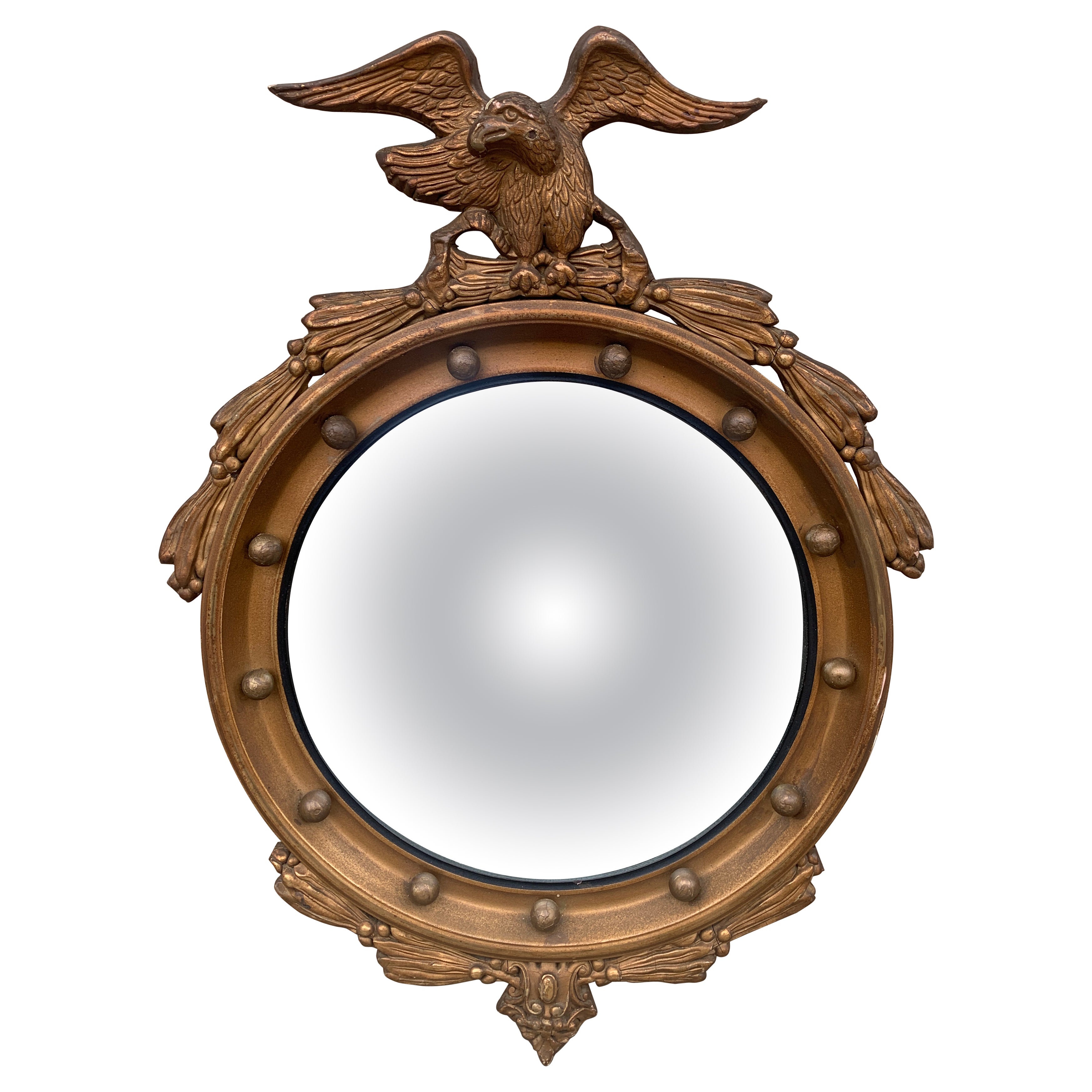 American Federal Giltwood Eagle Bullseye Konvexspiegel