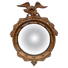 American Federal Giltwood Eagle Bullseye Convex Mirror