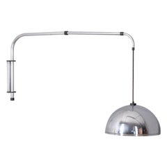 Lampe murale réglable en métal chromé des années 70, design italien