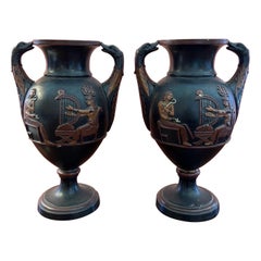 19th Century Egyptomania Urns by Wilhelm Schill