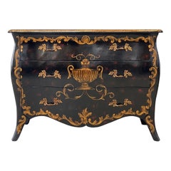 Vintage Maitland Smith French Bombe Chest of Drawers, 1990s