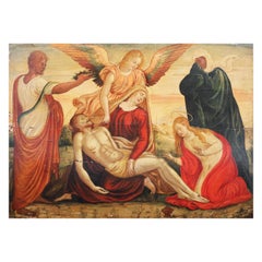 La lamentación de Cristo, Italia, siglo XVI; óleo sobre tabla