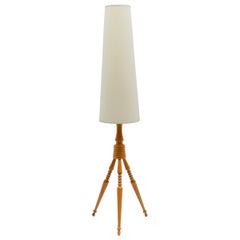 Ravissant lampadaire moderne du milieu du siècle en bois, années 1960, France