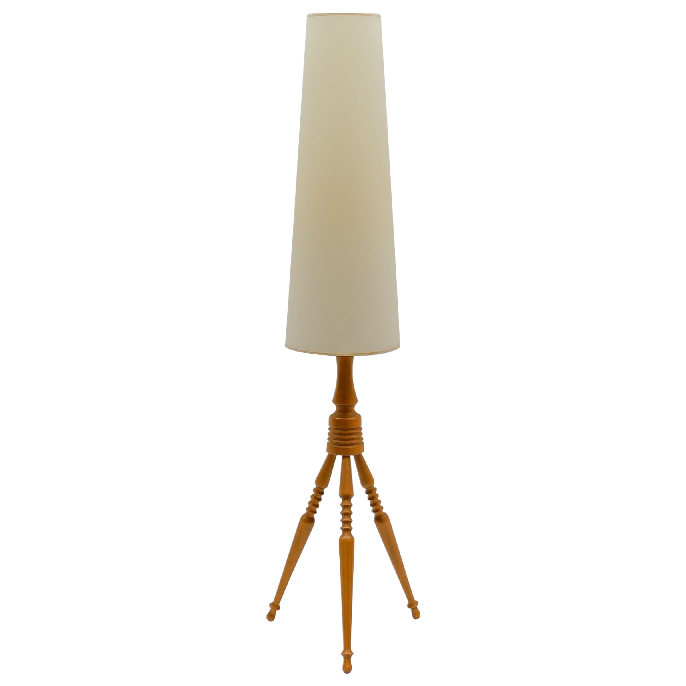 Lovely Mid-Century Modern Floor Lamp in Wood, 1960s, France