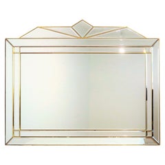 Grande specchio Deknudt a taglio sfaccettato XL Hollywood Regency Design