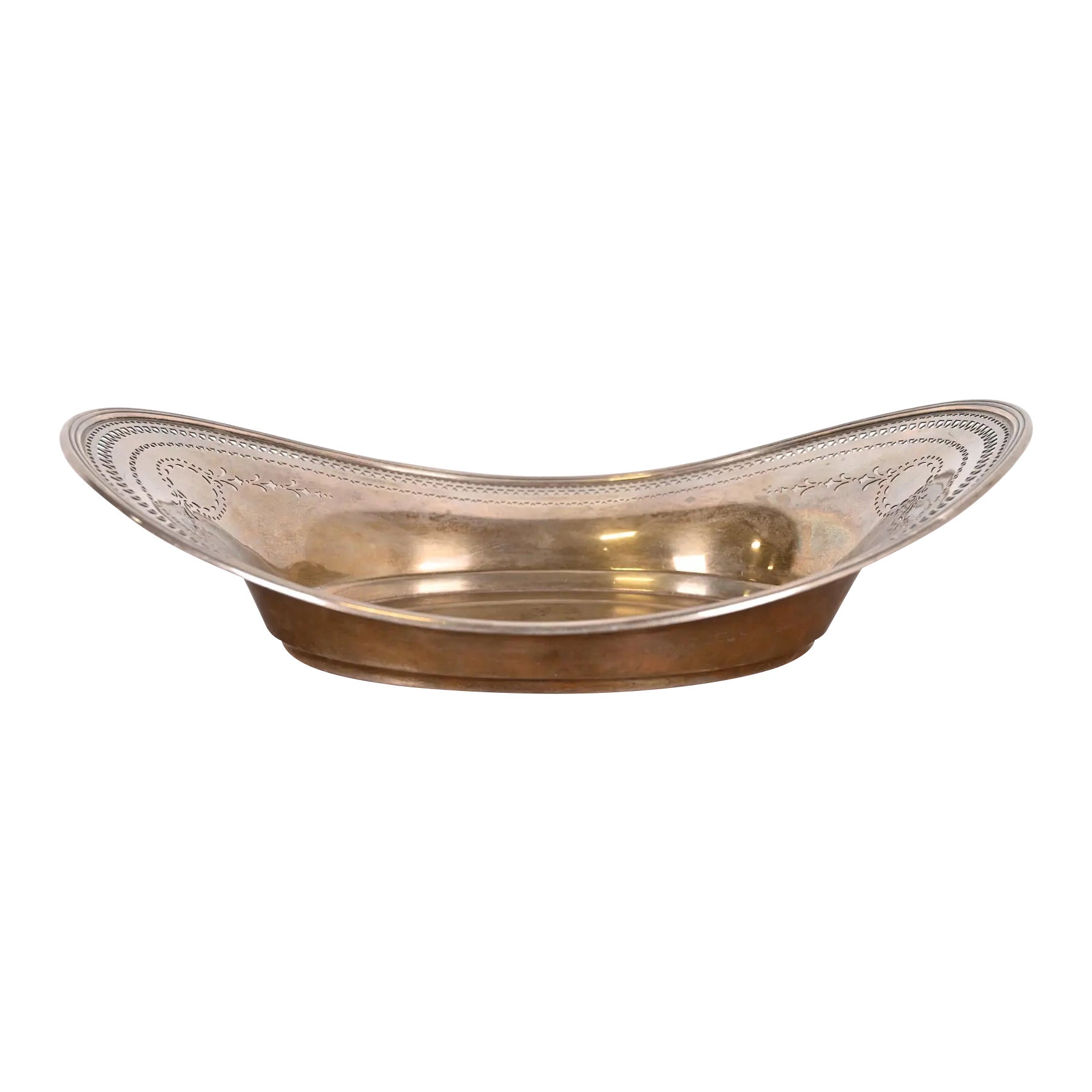 Tiffany & Co. Bol de centre de table réticulé Art déco ancien en argent sterling