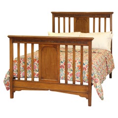 Double Edwardian Antique Bed in Walnut - WD68