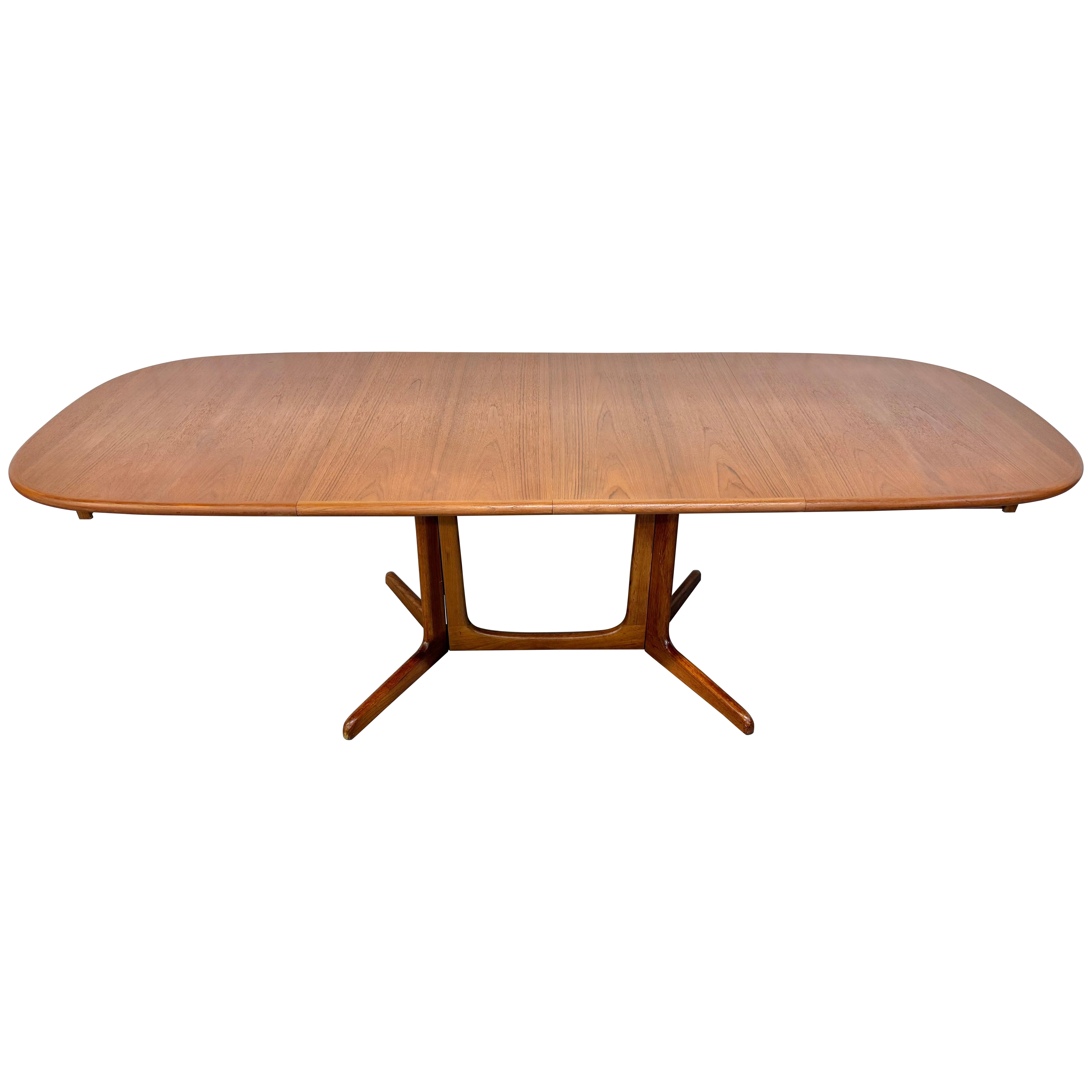 Mesa de comedor de teca moderna danesa de mediados de siglo Niels Møller para Gudme Møbelfabrik en venta