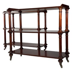 set of 2 mahogany etagères